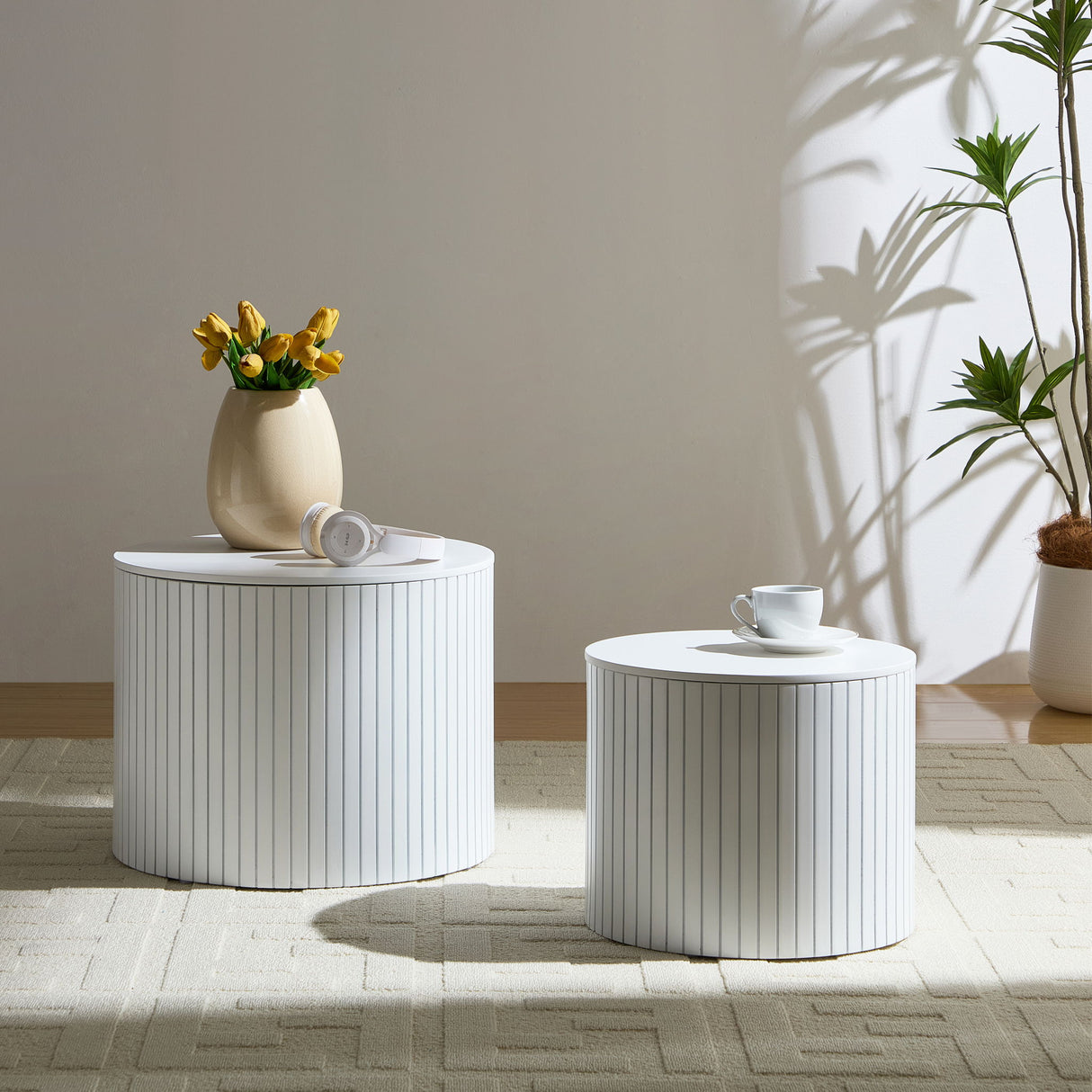 Handcrafted Nested Table Set, 2 Pieces