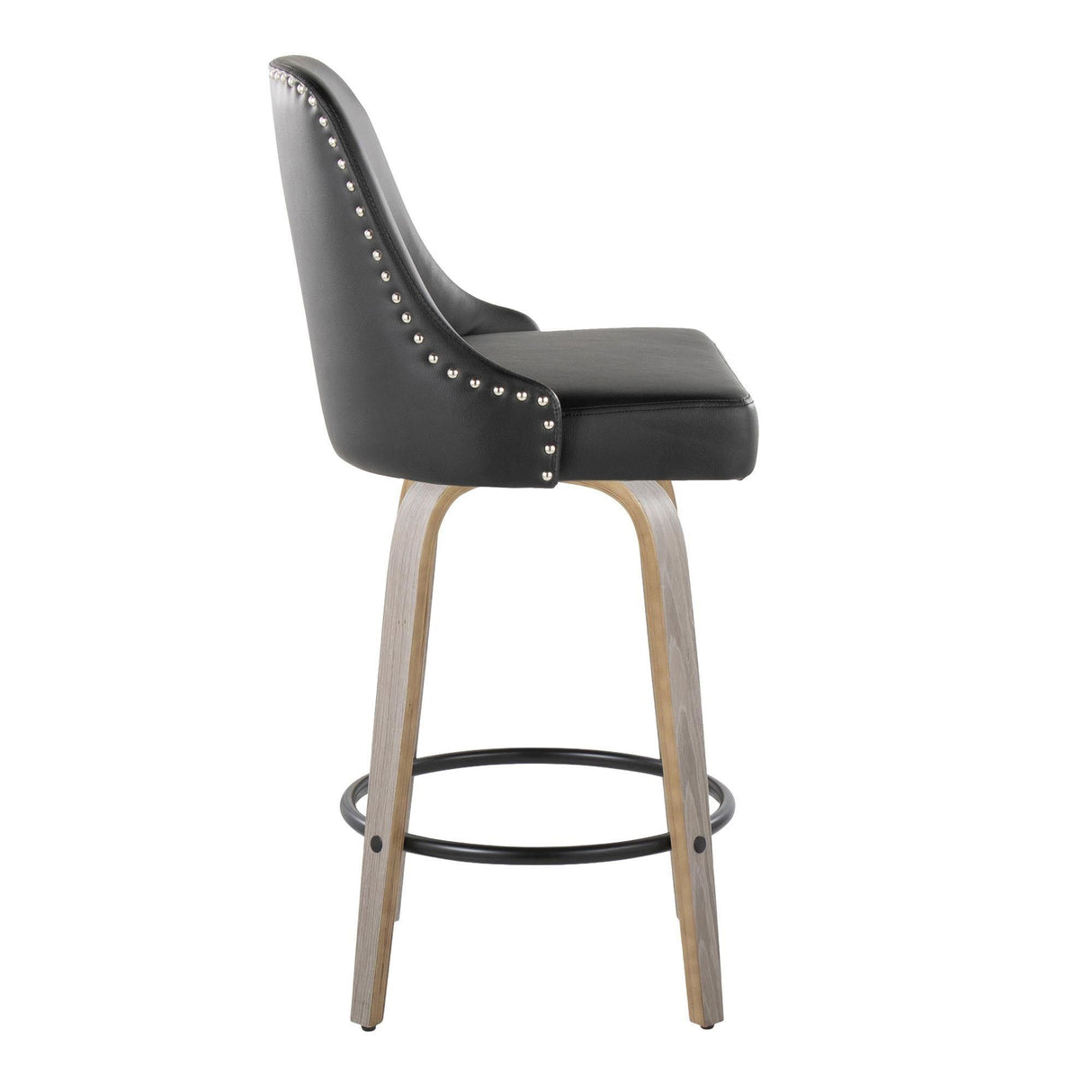 Marcel - Studded-Transitional Fixed-Height Swivel Counter Stool (Set of 2)