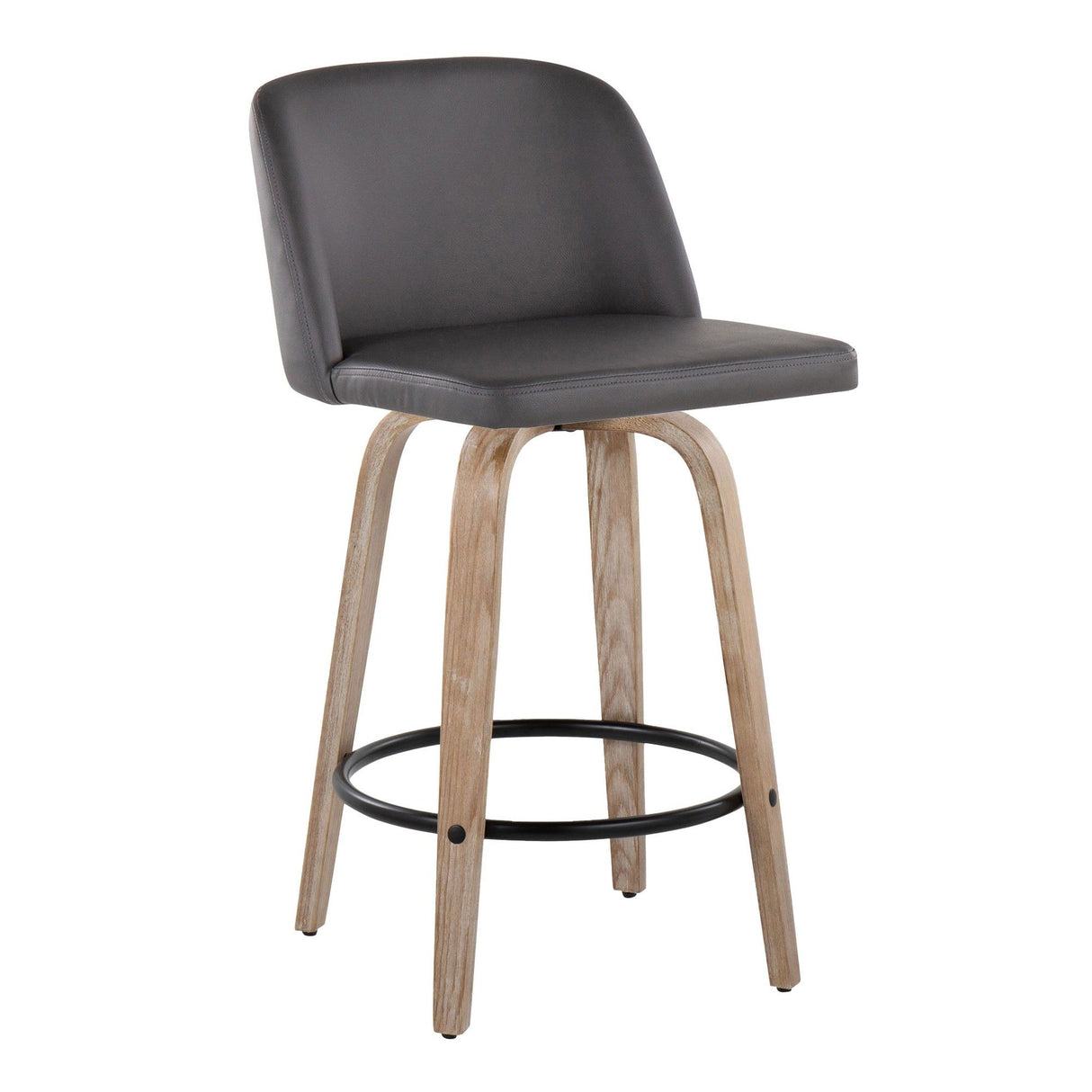 Toriano - 26" Fixed-Height Counter Stool (Set of 2) - Light Brown & Black Base