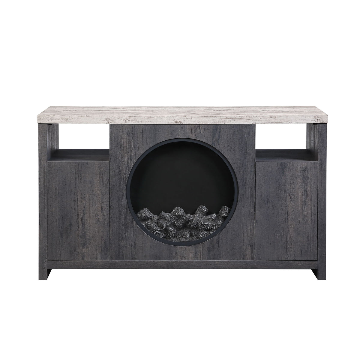 Nancy - Entertainment Unit With Bluetooth Speaker And LED Lighting - Gray