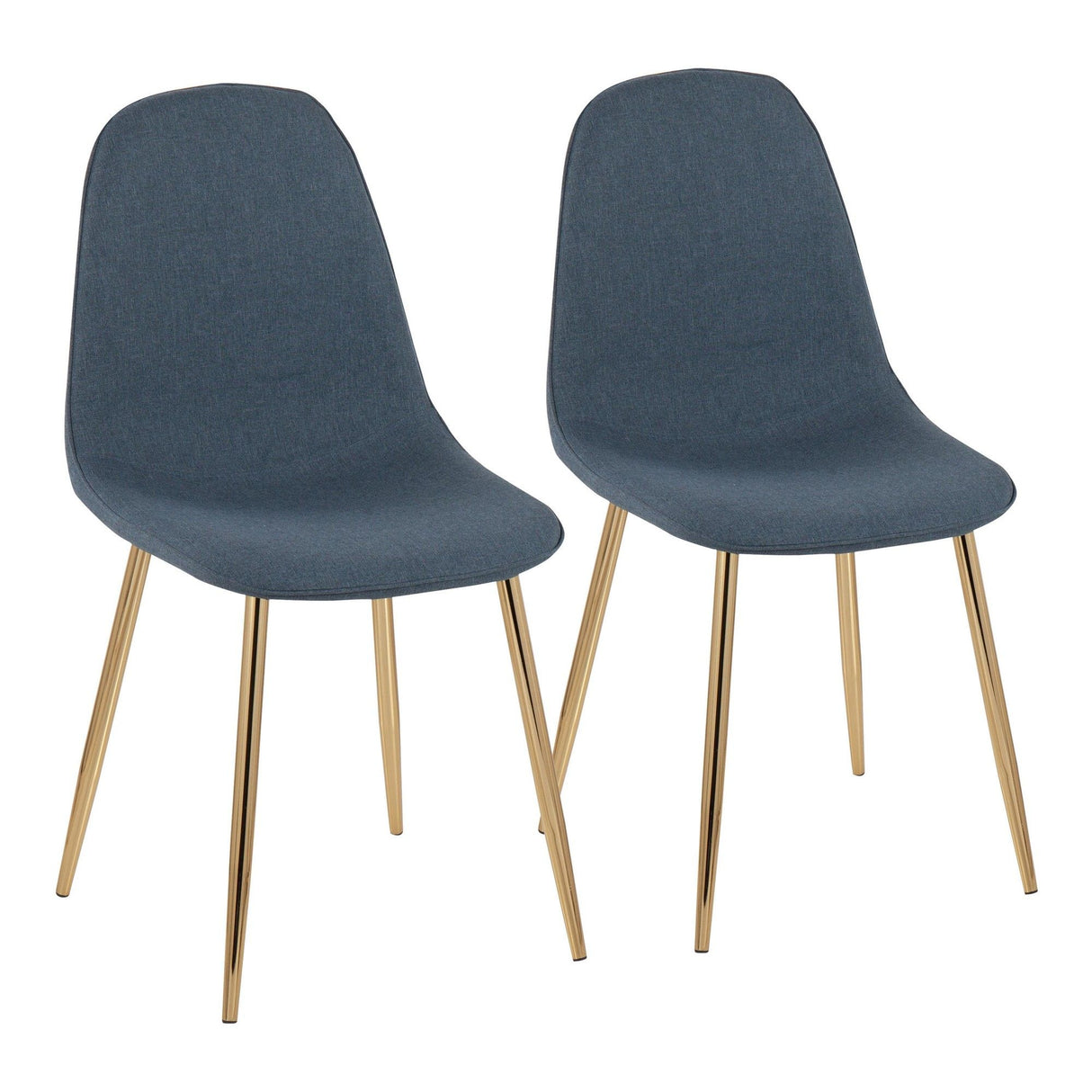Pebble - Contemporary Chair (Set of 2) - Gold Steel, Velvet
