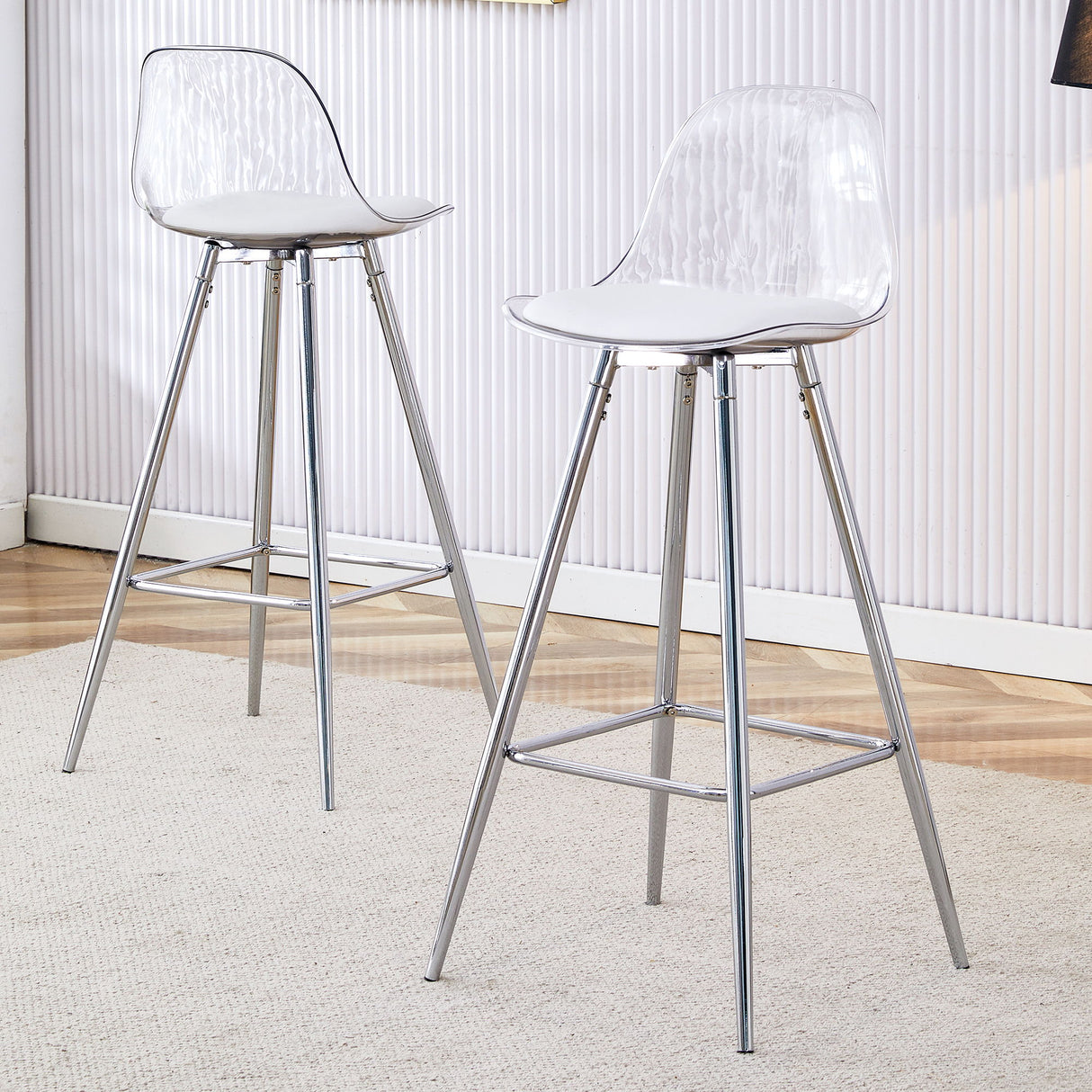 Stylish Upholstered Bar Chairs With Metal Leg