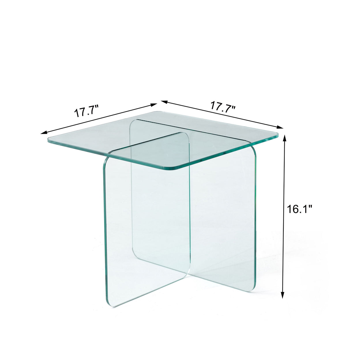 Modern Transparent Tempered Glass Sidetable
