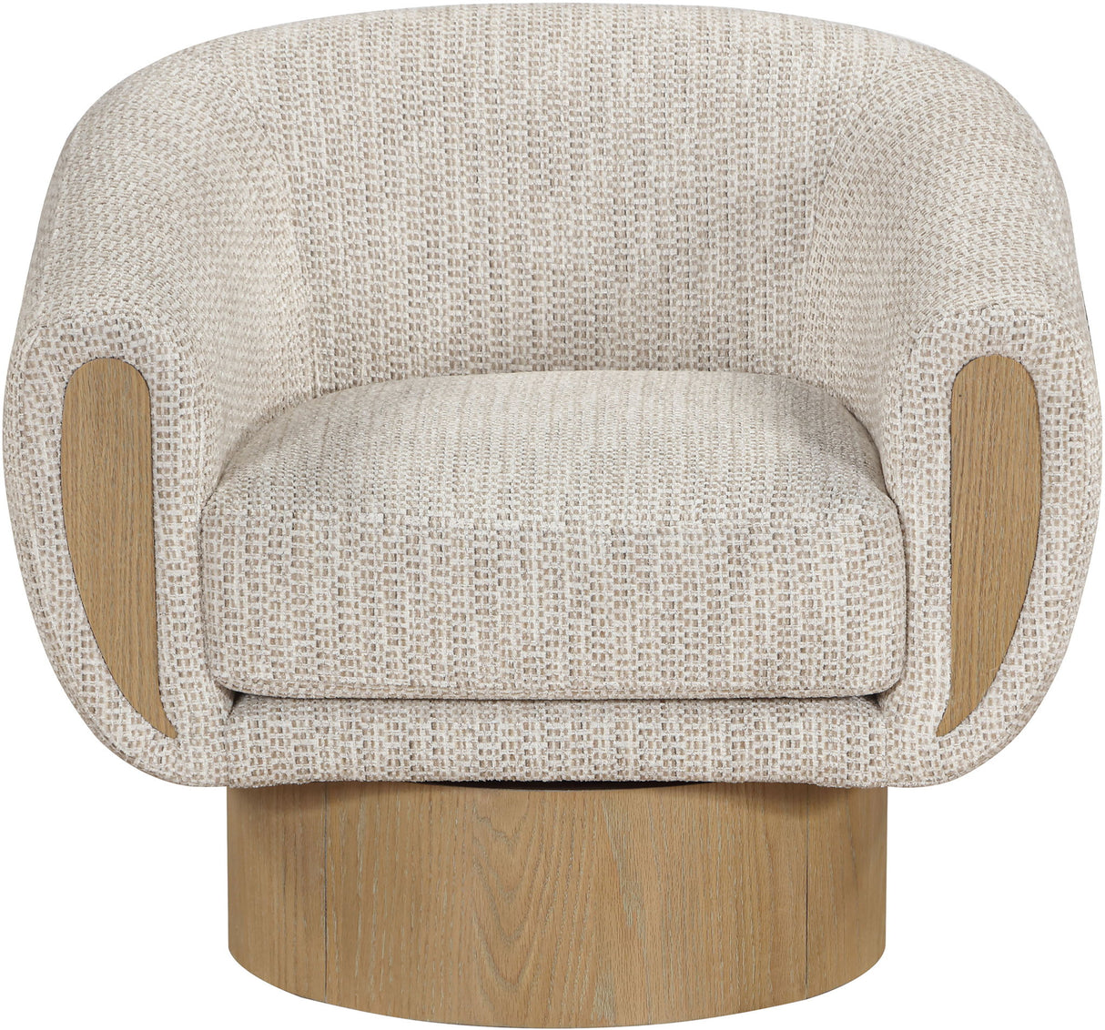 Avella - Interwoven Fabric Swivel Accent Chair - Light Brown Base