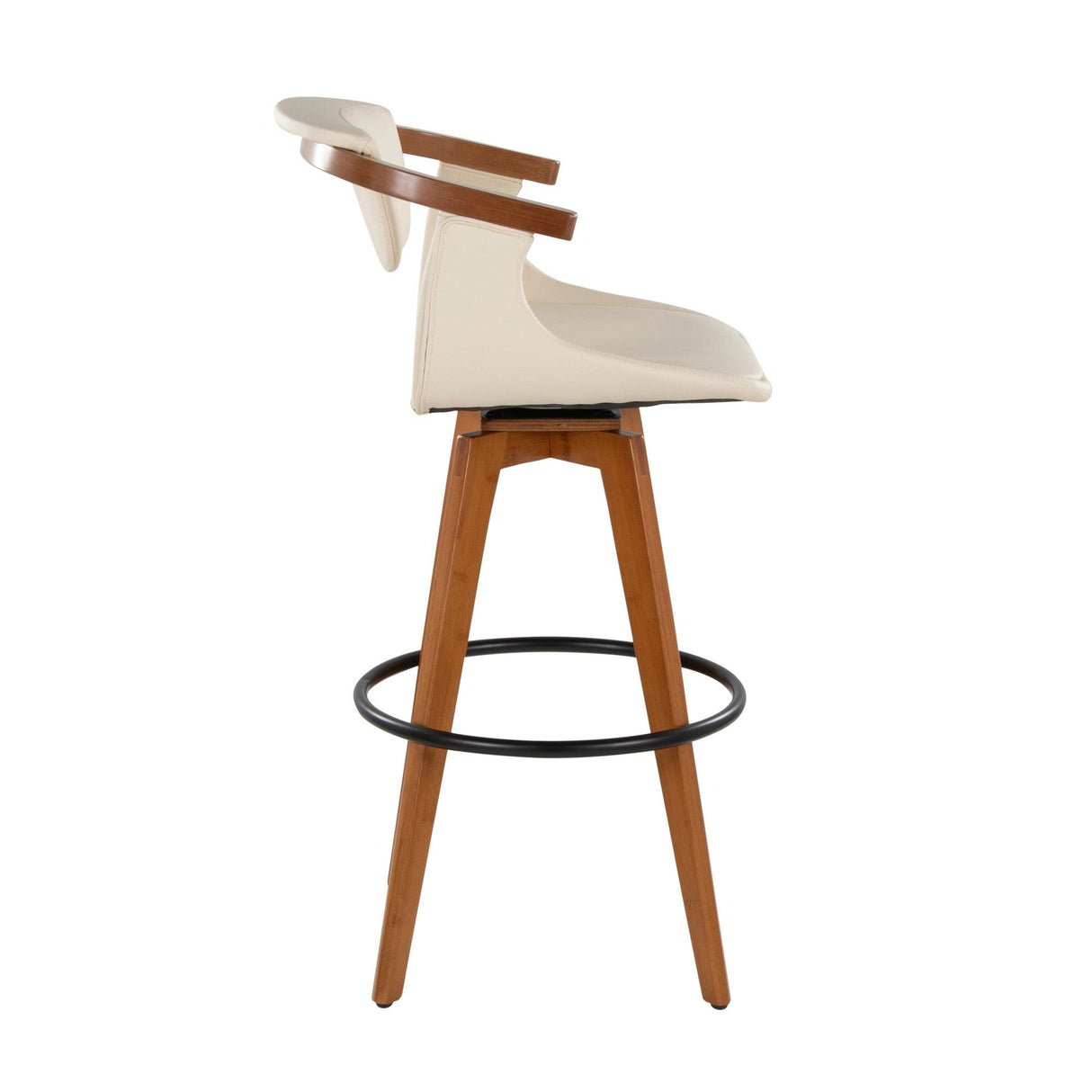 Oracle - 29" Fixed-Height Barstool With Swivel - Walnut Bamboo