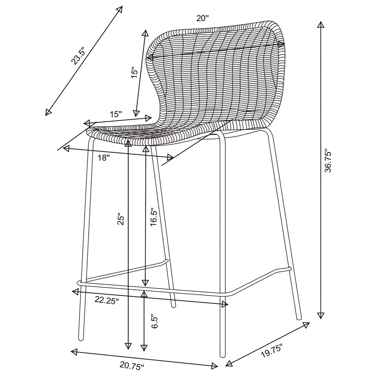 Mckinley - Counter Chair (Set of 2) Seat - Brown