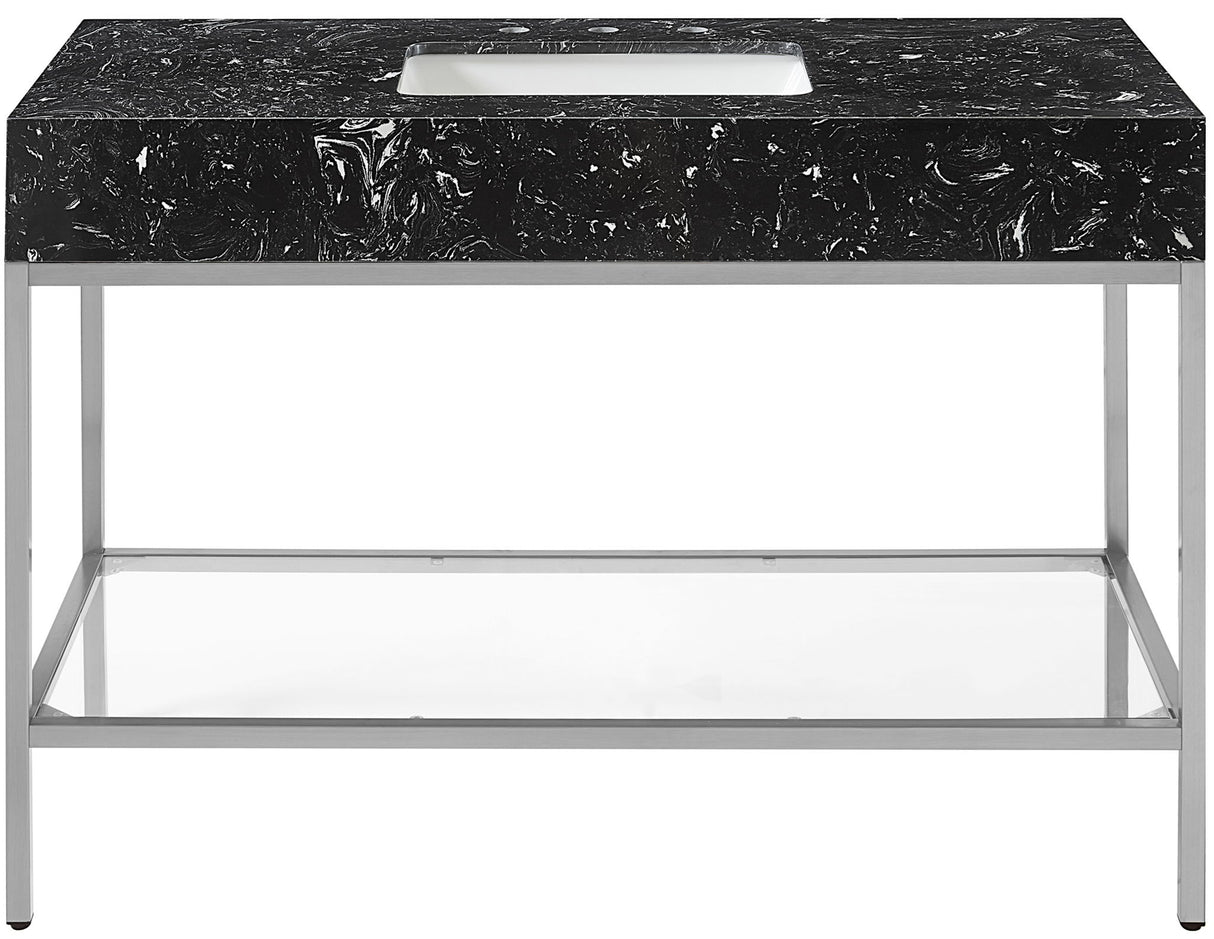 Marmo - Engineered Marble Bathroom Vanity With Chrome Base