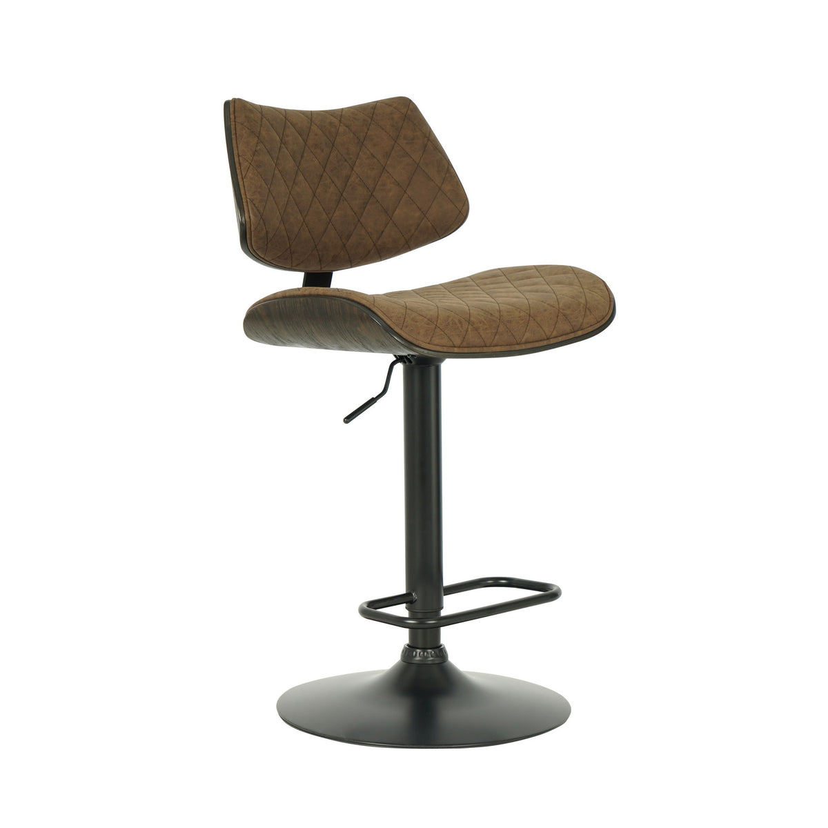 Leland - Adjustable Swivel Bar Stool With Faux Leather Seat