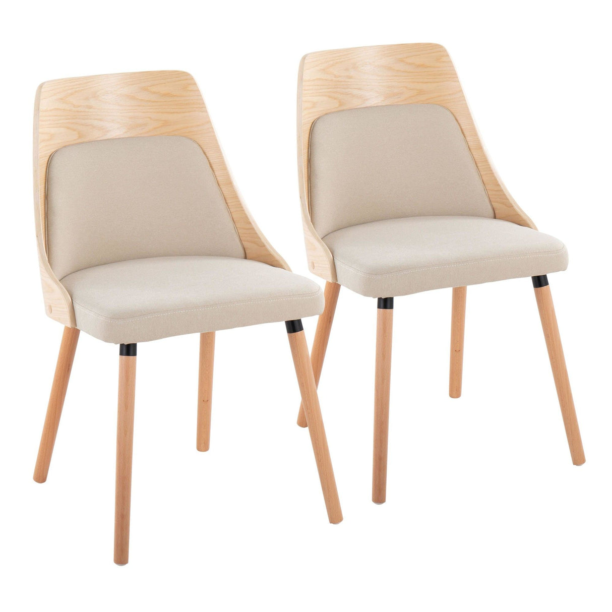 Anabelle - Mid-Century Modern Chair - Natural Back, Natural Legs