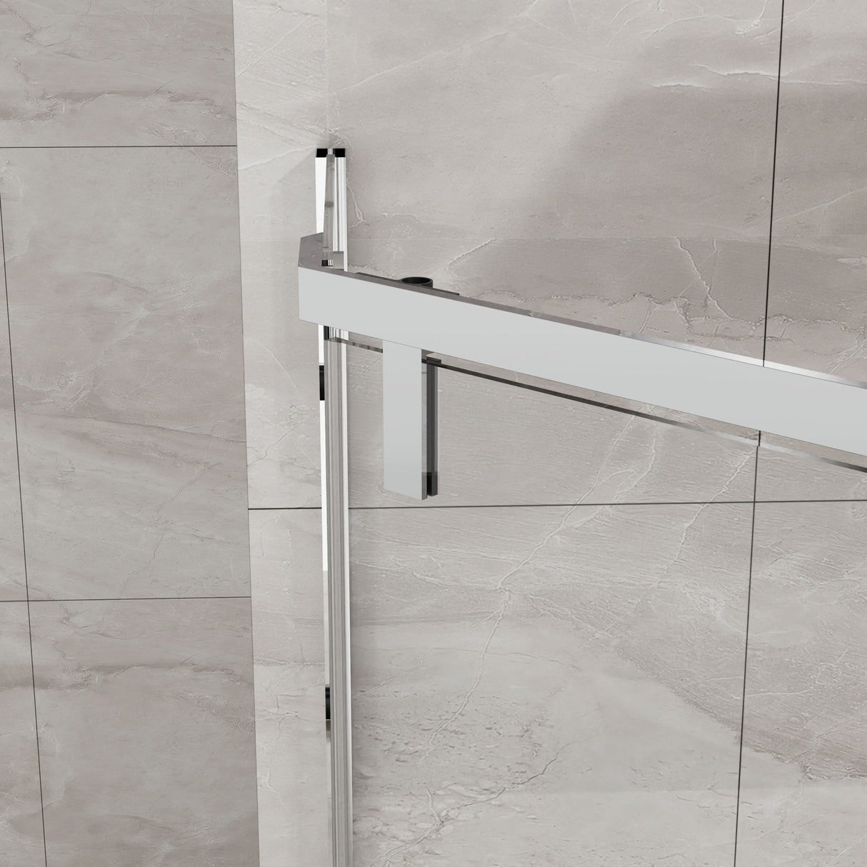 Durable Hardware Neo Angle Frameless Shower Door With Acrylic Base Combo