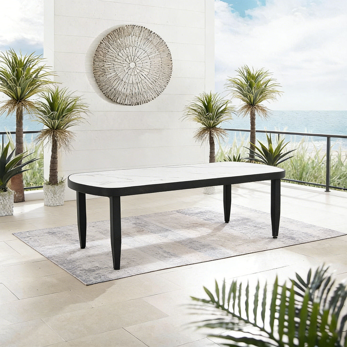 Outdoor Elegance Table, Rounded Corners
