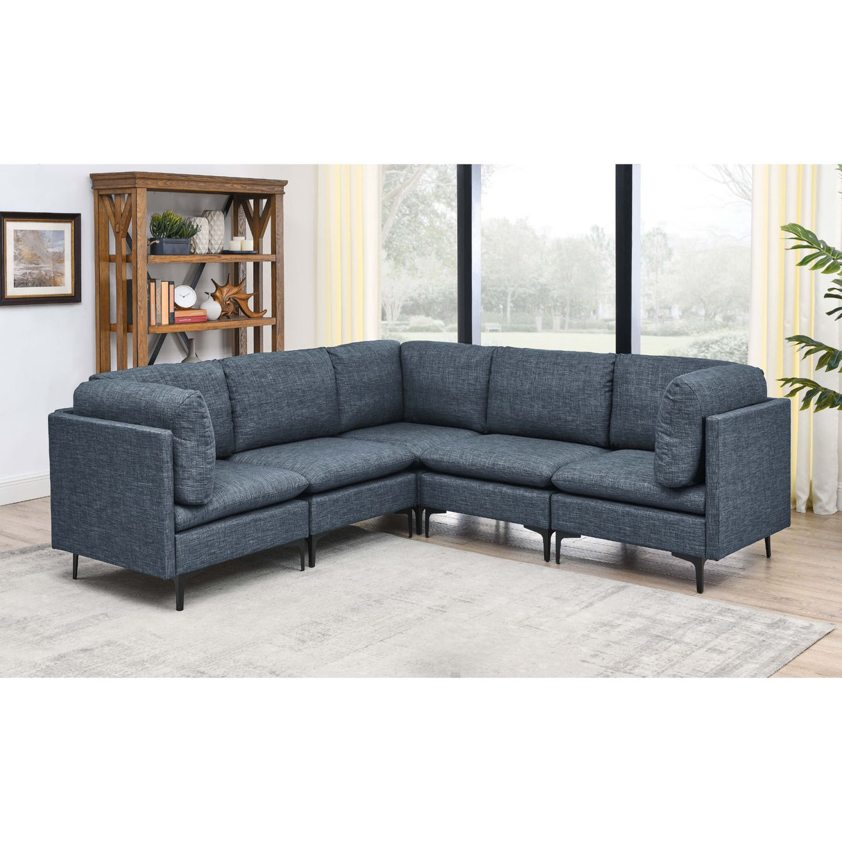 Upholstered Modular Sectional With Tall Legs