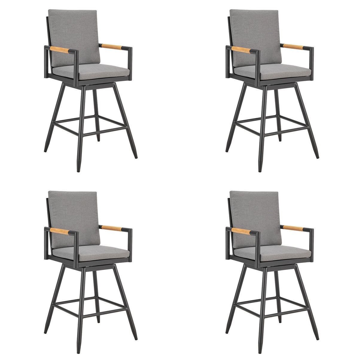 Crown - Outdoor Patio Swivel Bar Stool Set