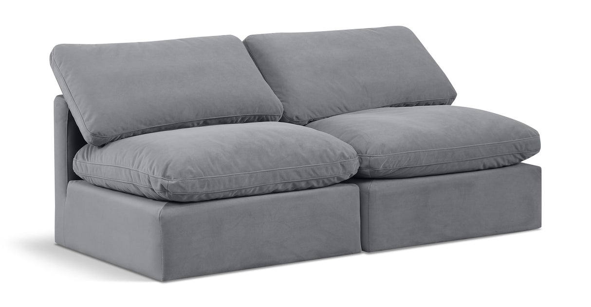 Indulge - Velvet 2 Seat Modular Armless Sofa