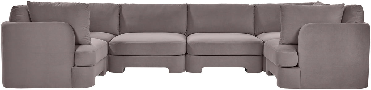 Hammond - Velvet Performance Fabric Upholstered 6 Piece U-Shaped Sectional
