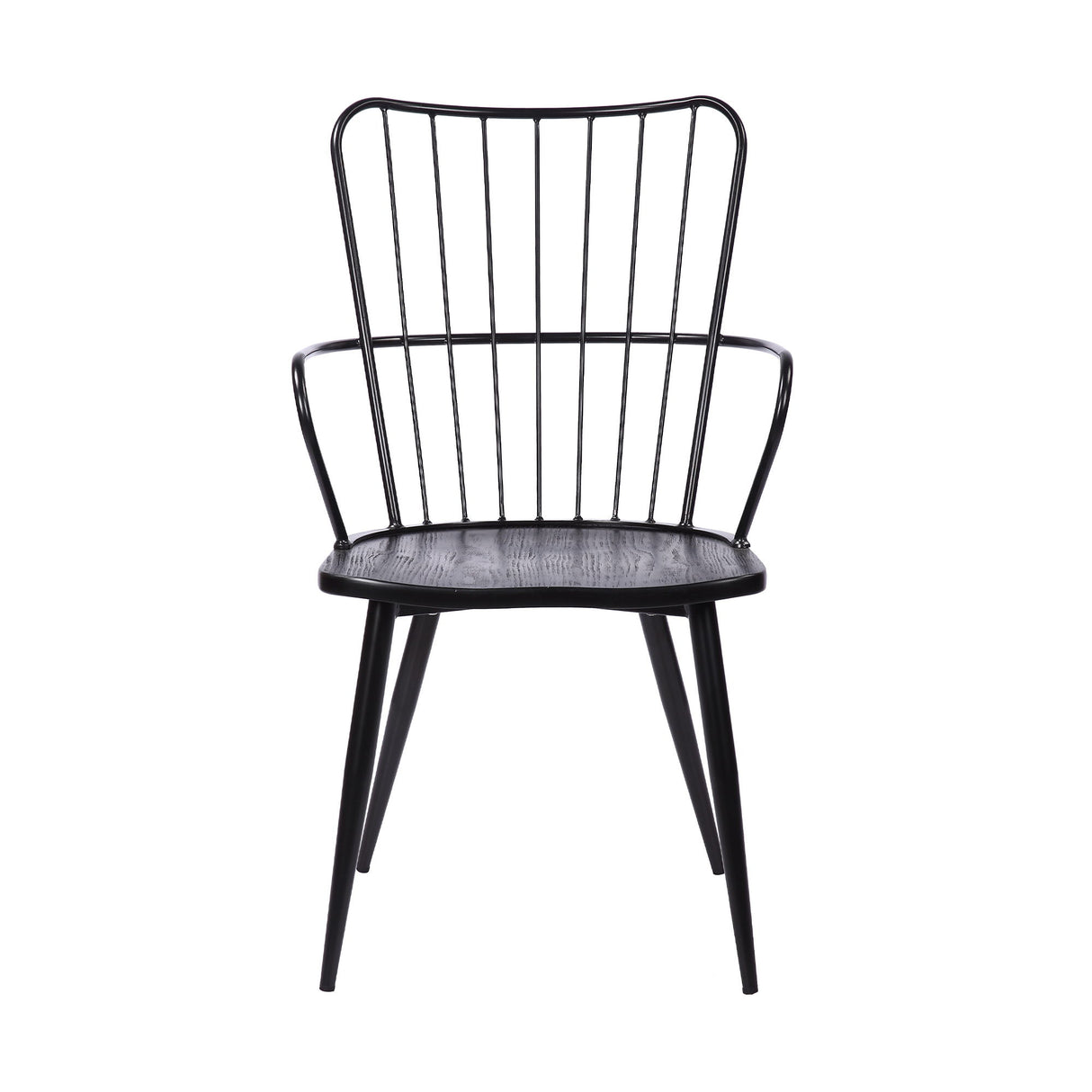 Parisa - High Back Steel Framed Side Chair - Black Powder / Brushed