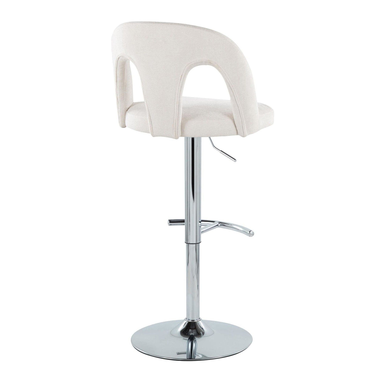 Ava - Upholstered Adjustable Barstool (Set of 2) - Chrome Metal