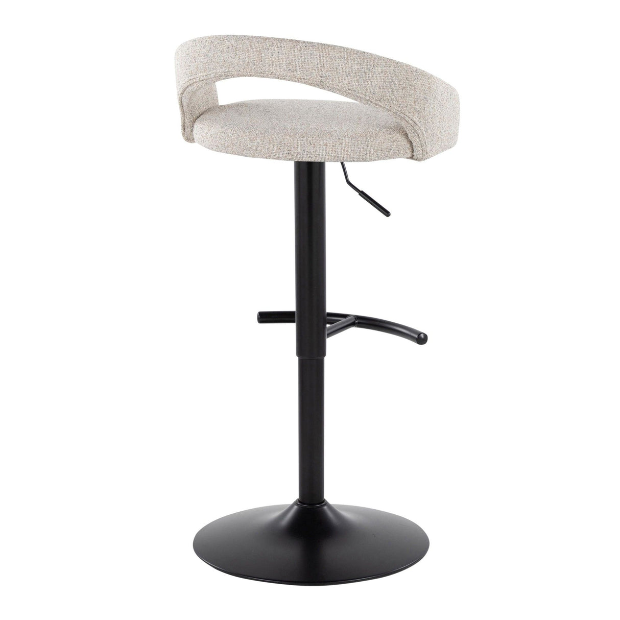 Grotto - Upholstered Adjustable Barstool - Black Metal Base