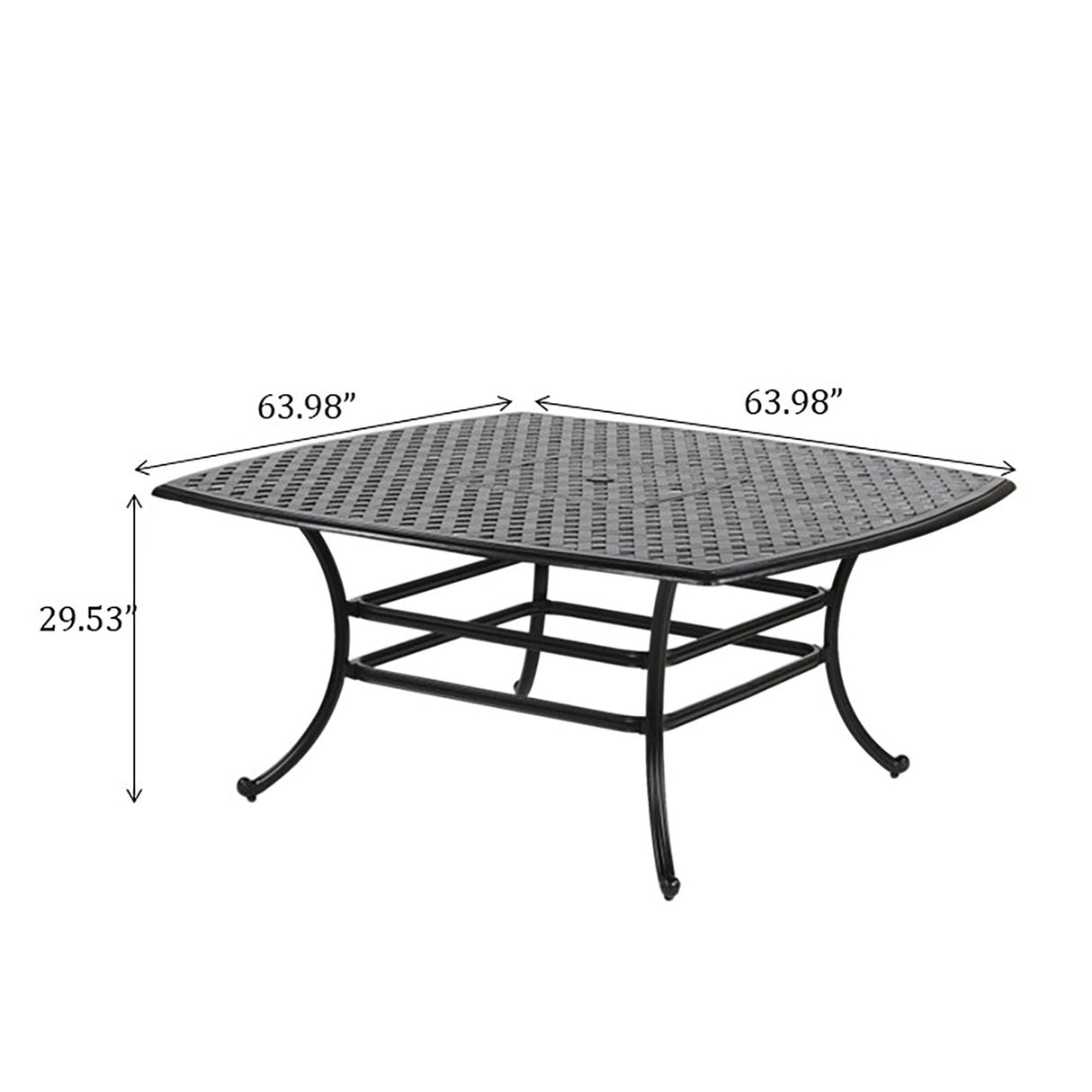 Square 8 Person 63.98" Long Dining Set With Dupione Brown Cushions