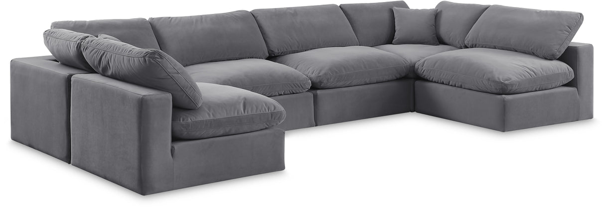 Comfy - 6 Piece Velvet Modular Armless Sectional