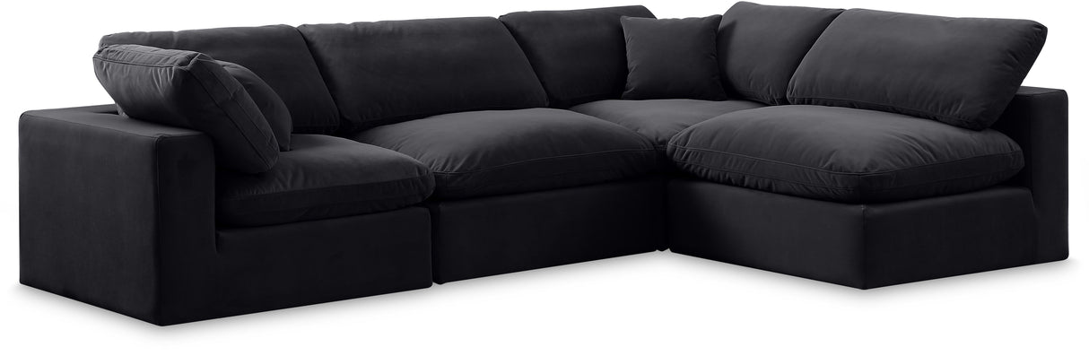 Comfy - 4 Piece Velvet Modular Armless Sectional