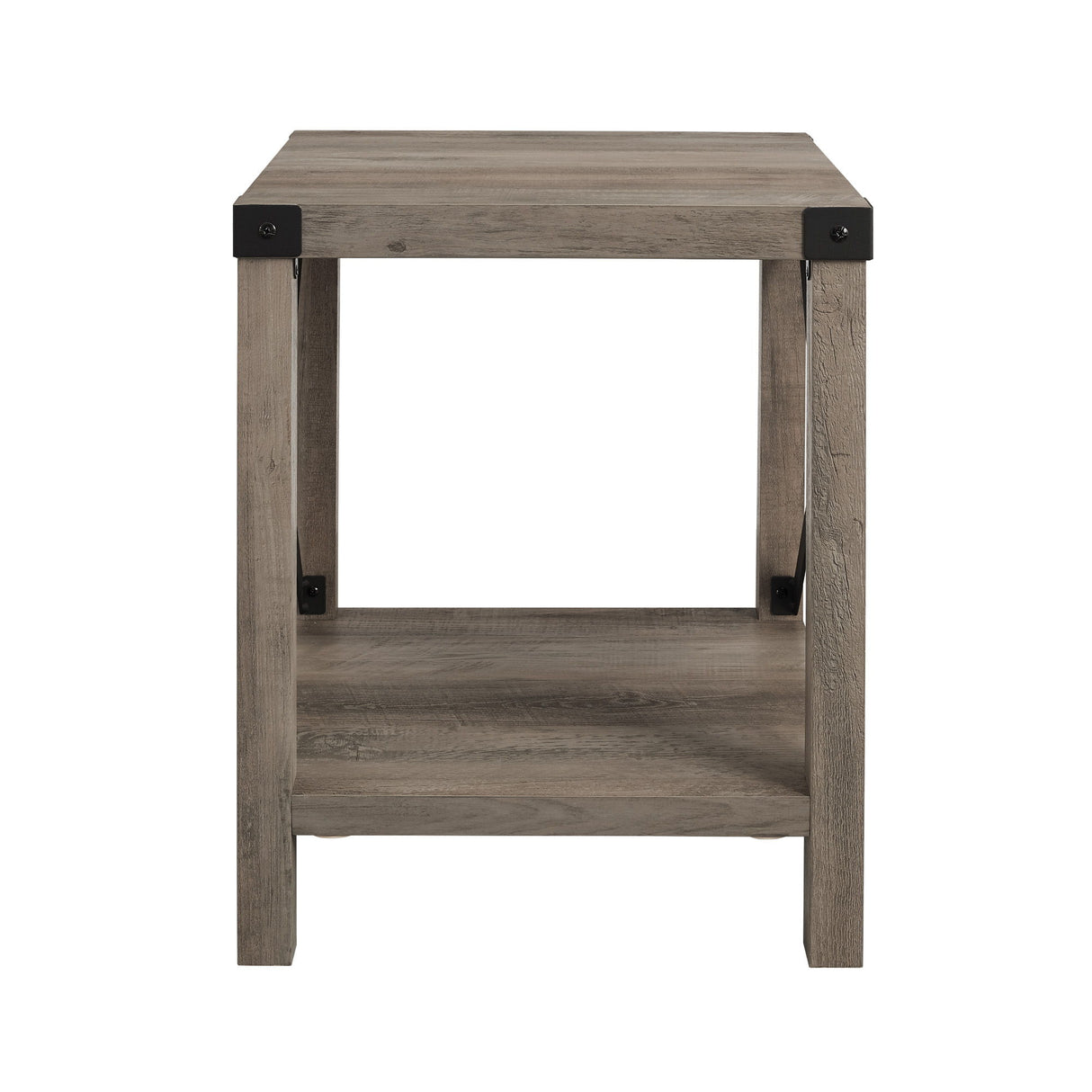 Rustic X 2 Tier Side Table - Gray Wash