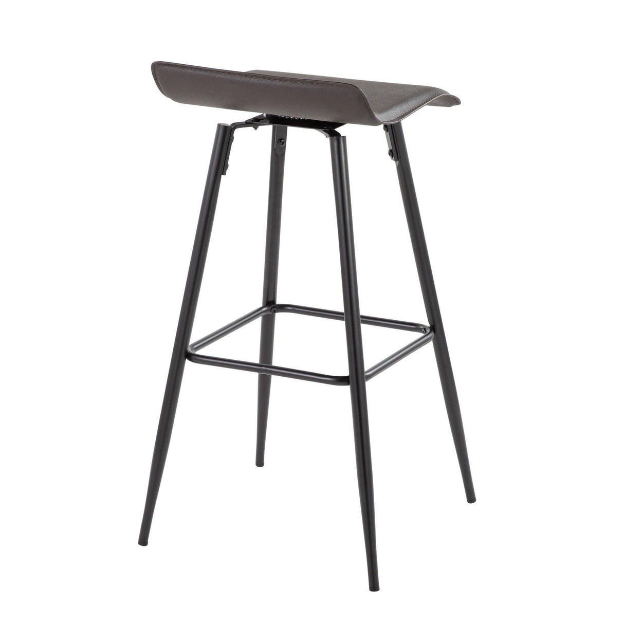Ale - Contemporary Fixed-Height Barstool (Set of 2) - Black Steel Frame