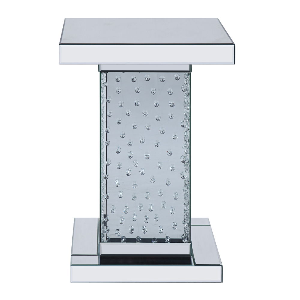 Nysa - 26" End Table - Mirrored & Faux Crystals