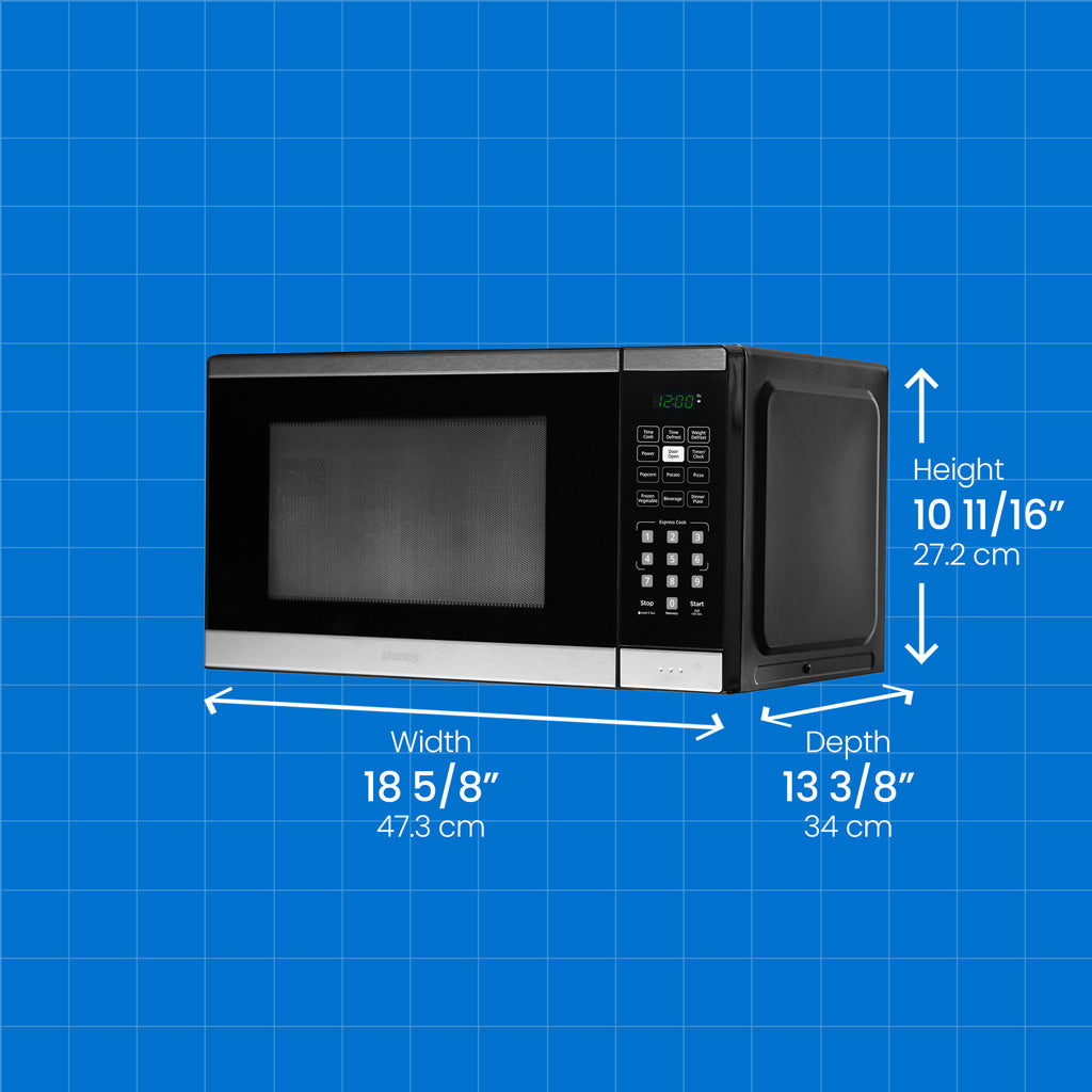 Danby DBMW0925BBS microwave dimensions diagram