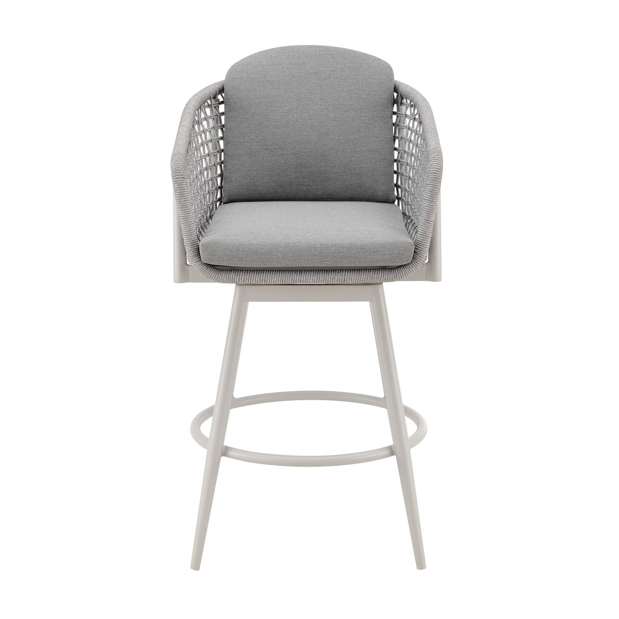 Rhodes - Outdoor Patio Swivel Counter Stool - Light Gray