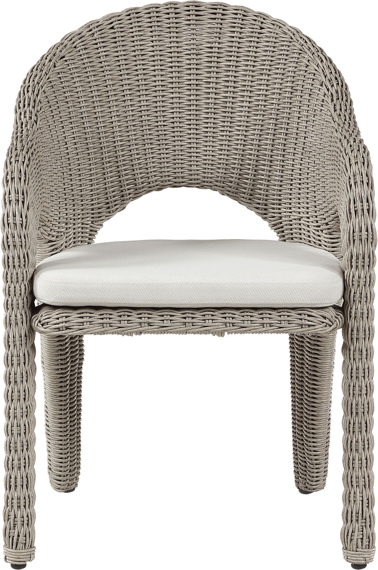 Seacrest - Olefin Water Resistant Fabric And Wicker Outdoor Patio Dining Chair
