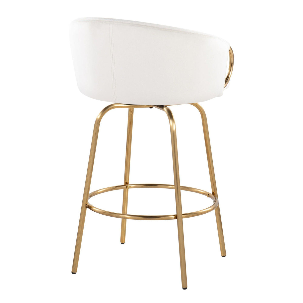 Claire - 26" Fixed-Height Counter Stool (Set of 2) - Beige And Gold