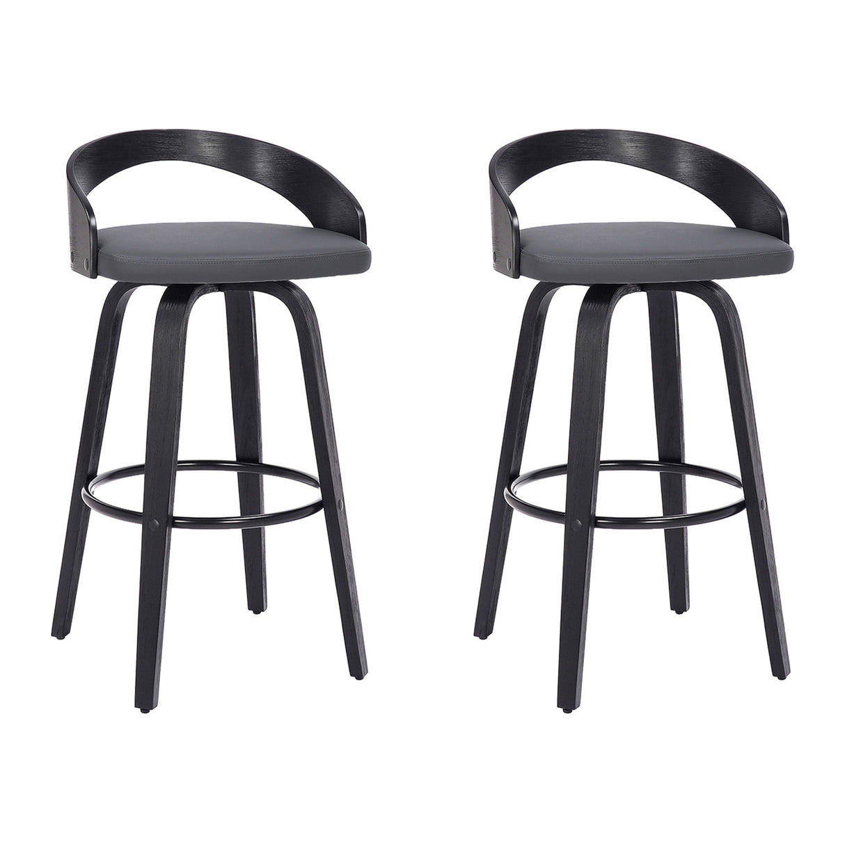 Sonia - 26" Counter Height Swivel Bar Stool - Black Wood