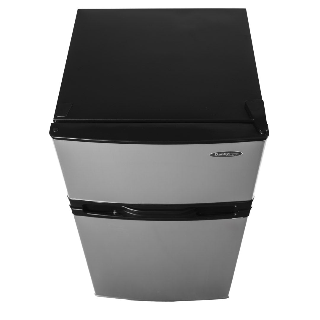 Danby DCR031B1BSLDD compact fridge interior from above