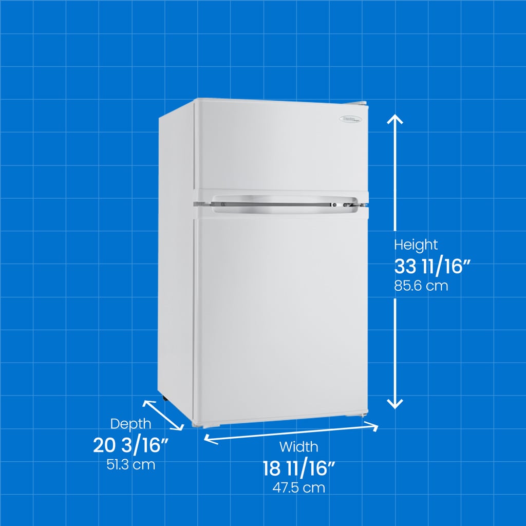 Danby DCR031B1WDD compact fridge dimensions diagram