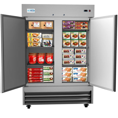 54 in. Two-Door Reach-In Freezer 47 cu ft. RIF-2D-SS.