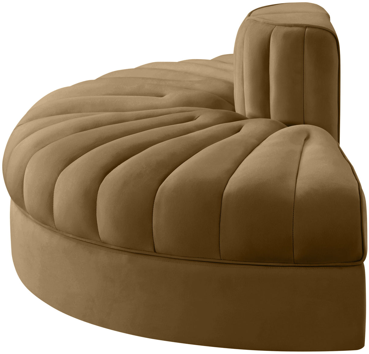 Rummi - Velvet Performance Fabric Upholstered 2 Piece Rounded Modular Loveseat