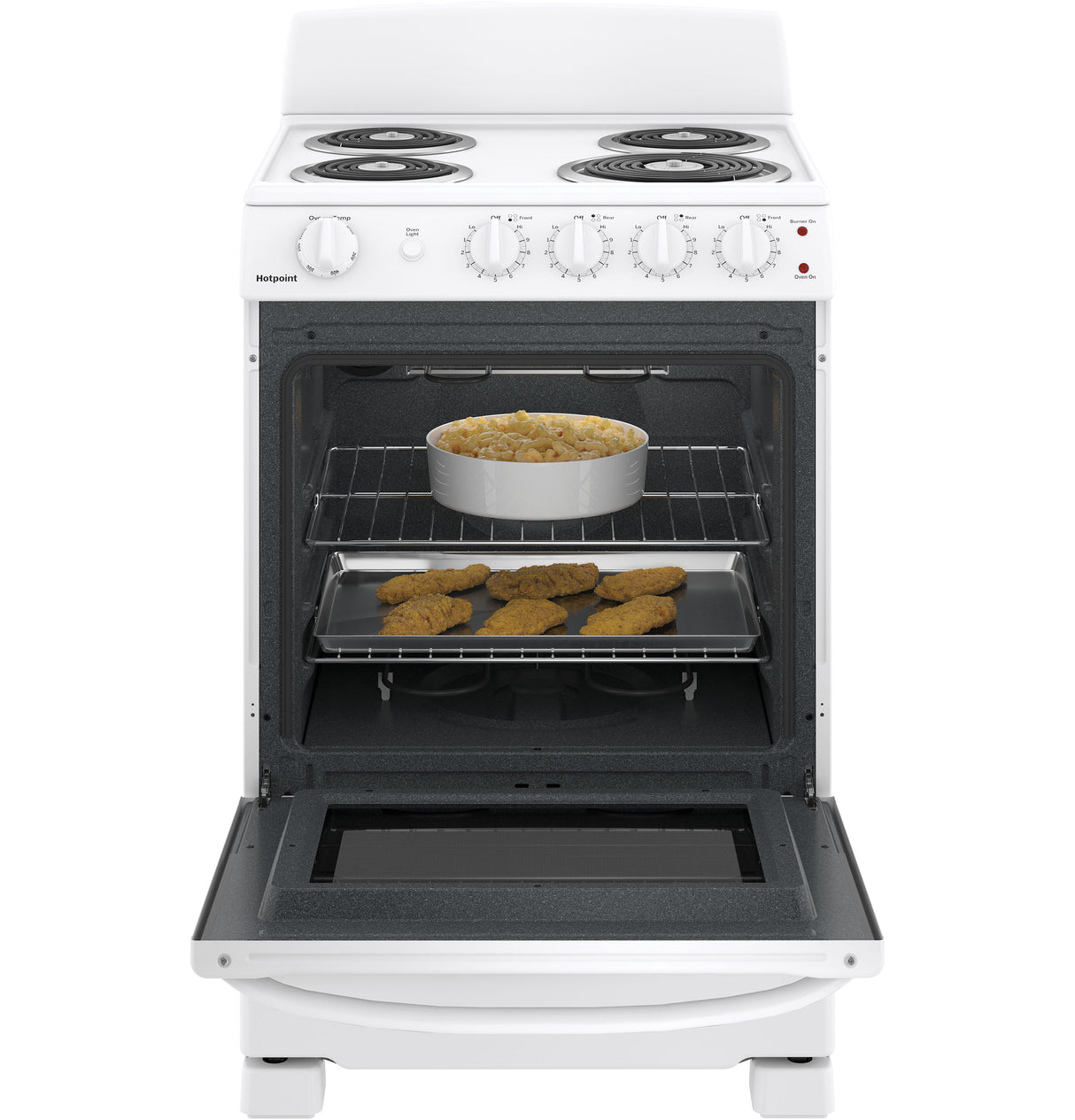 Hotpoint(R) 24" Free-Standing Front-Control Electric Range - (RAS300DMWW)