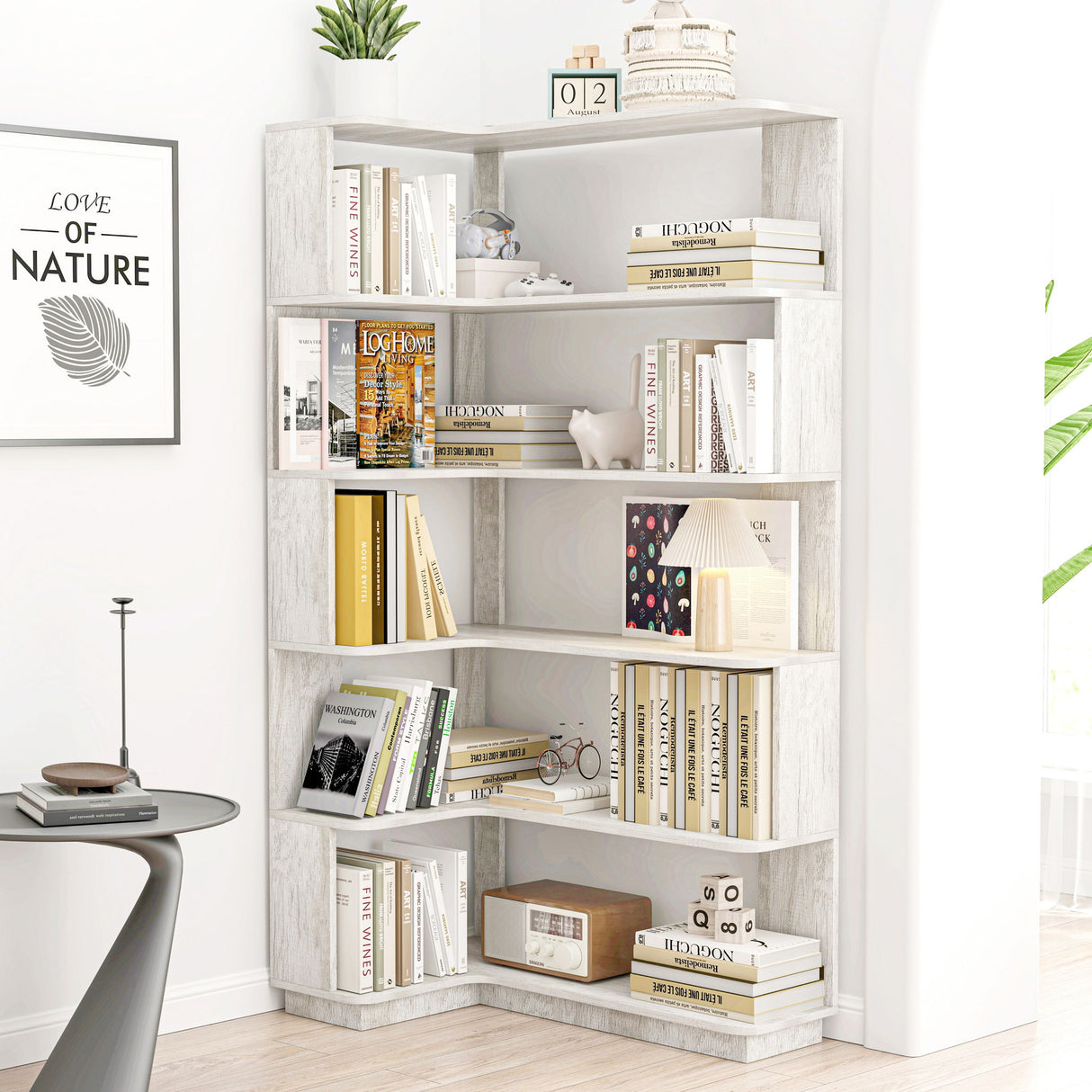 L-Shaped Corner Bookshelf