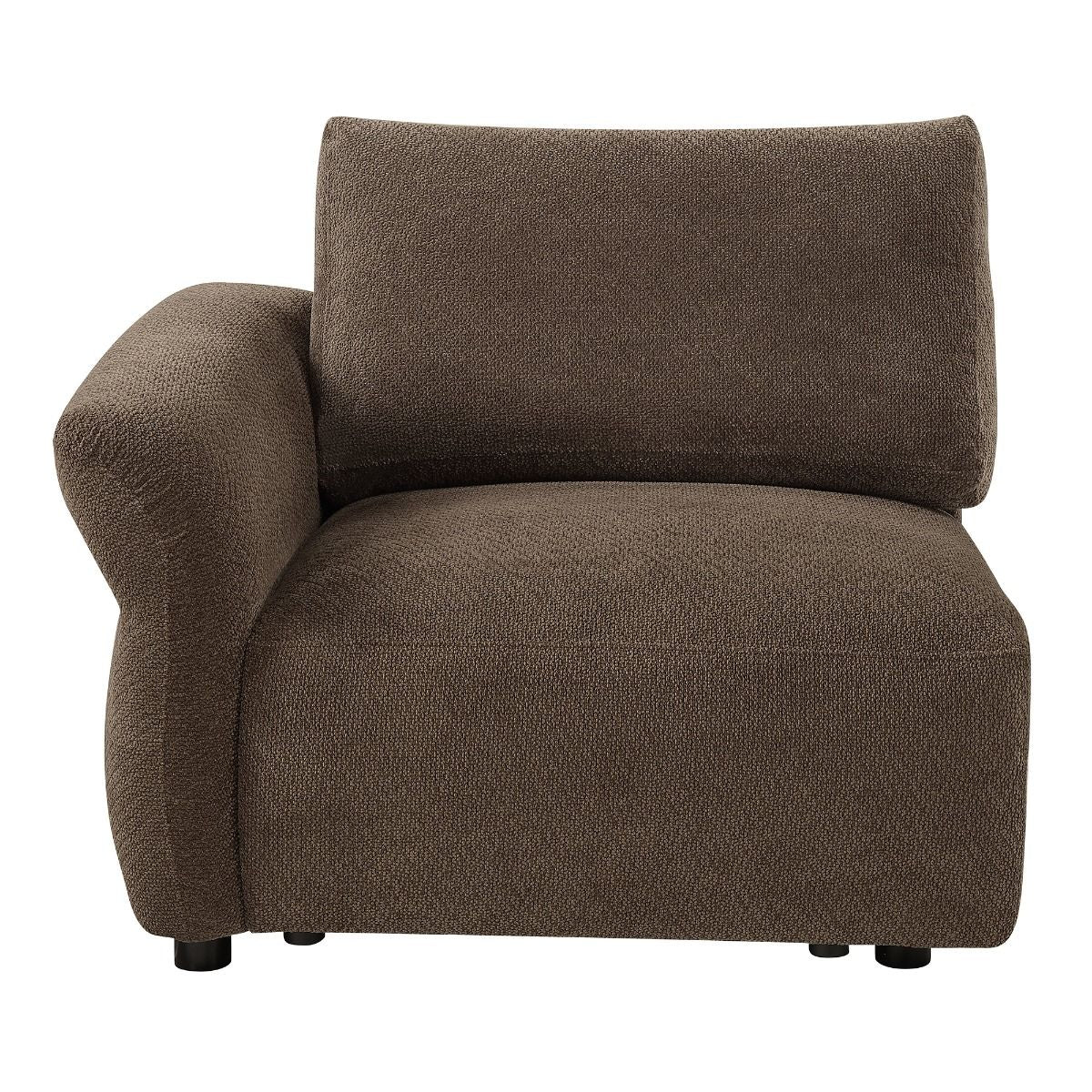 Theodore - Modular Left Facing Arm Chair - Brown Chenille
