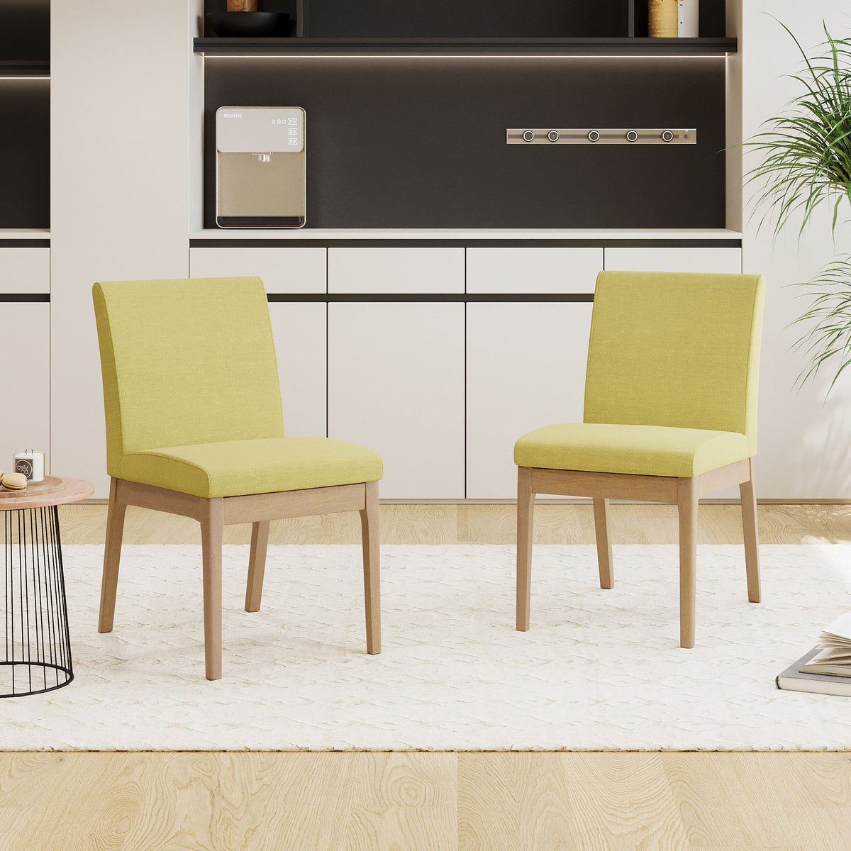 Contemporary Fabric Comfort Dining Chairs (Set of 2)