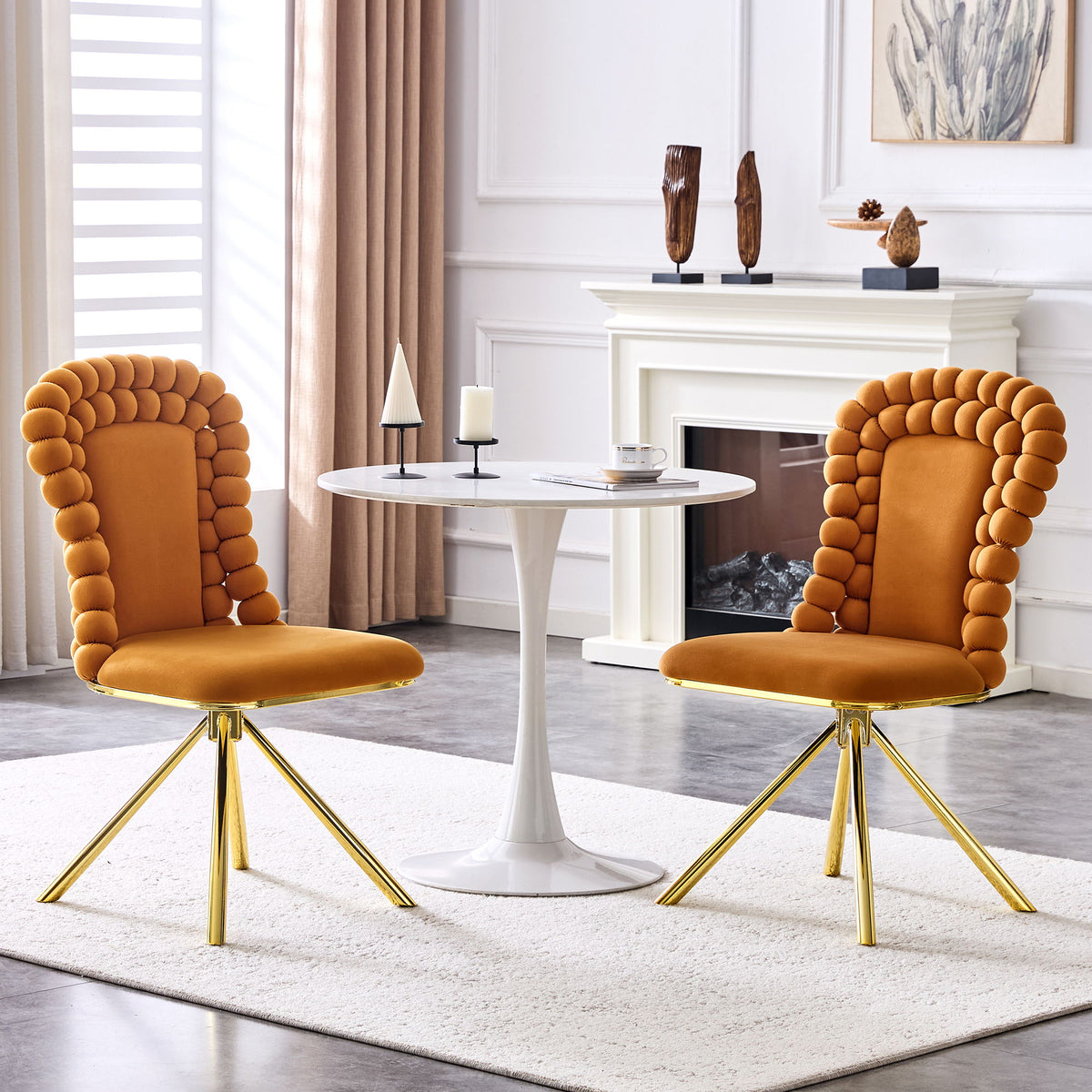 Puffy Bubble, Ball Chain Chair For Dining Room & Kitchen (Set of 2)
