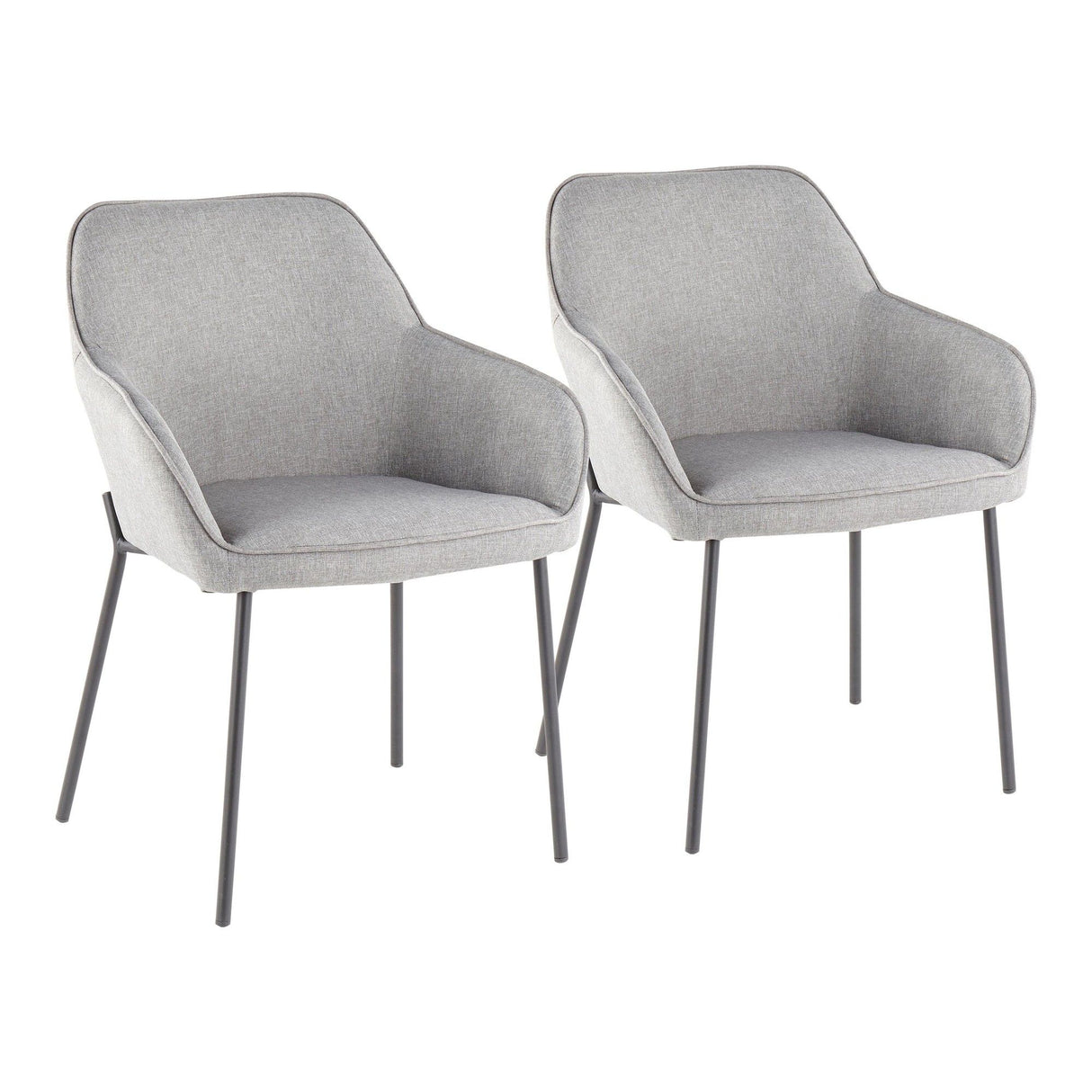 Daniella - Dining Chair (Set of 2) - Black Metal And Gray Fabric