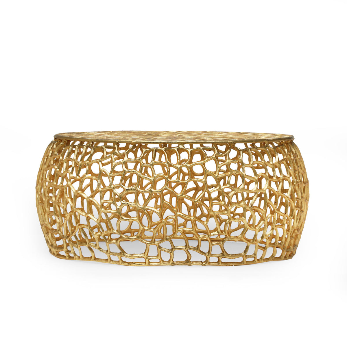 Modern Glam Mesh Coffee Table With Accents And - Gold