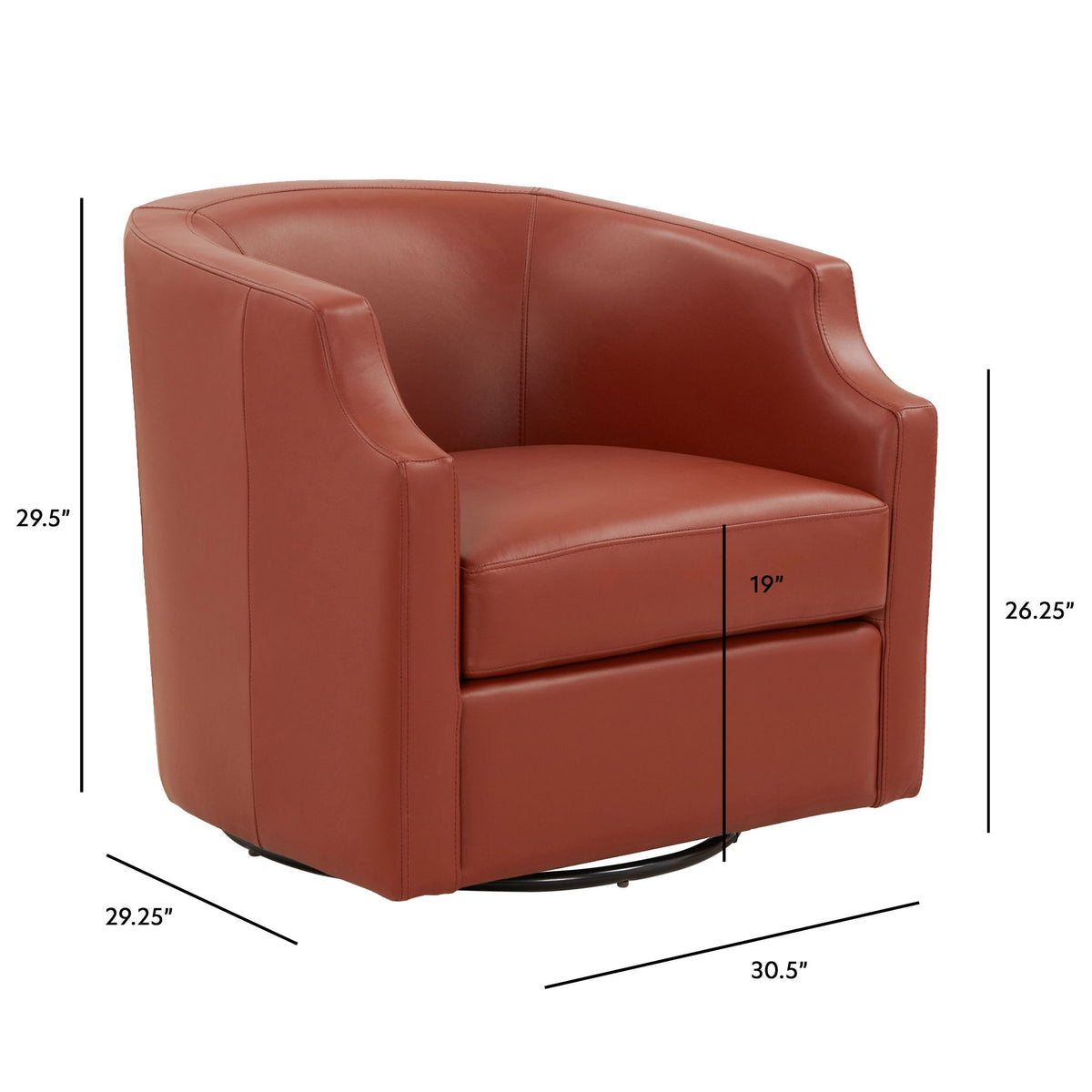 Emmett - Swivel Glider Barrel Chair With Clip Arm Design