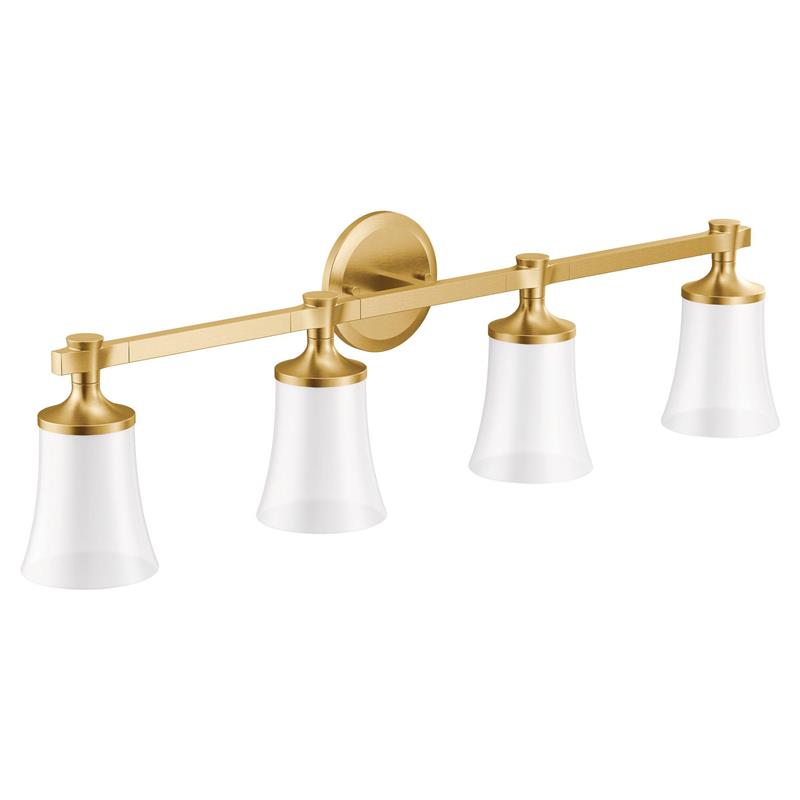 Flara Brushed gold four globe bath light - (YB0364BG)