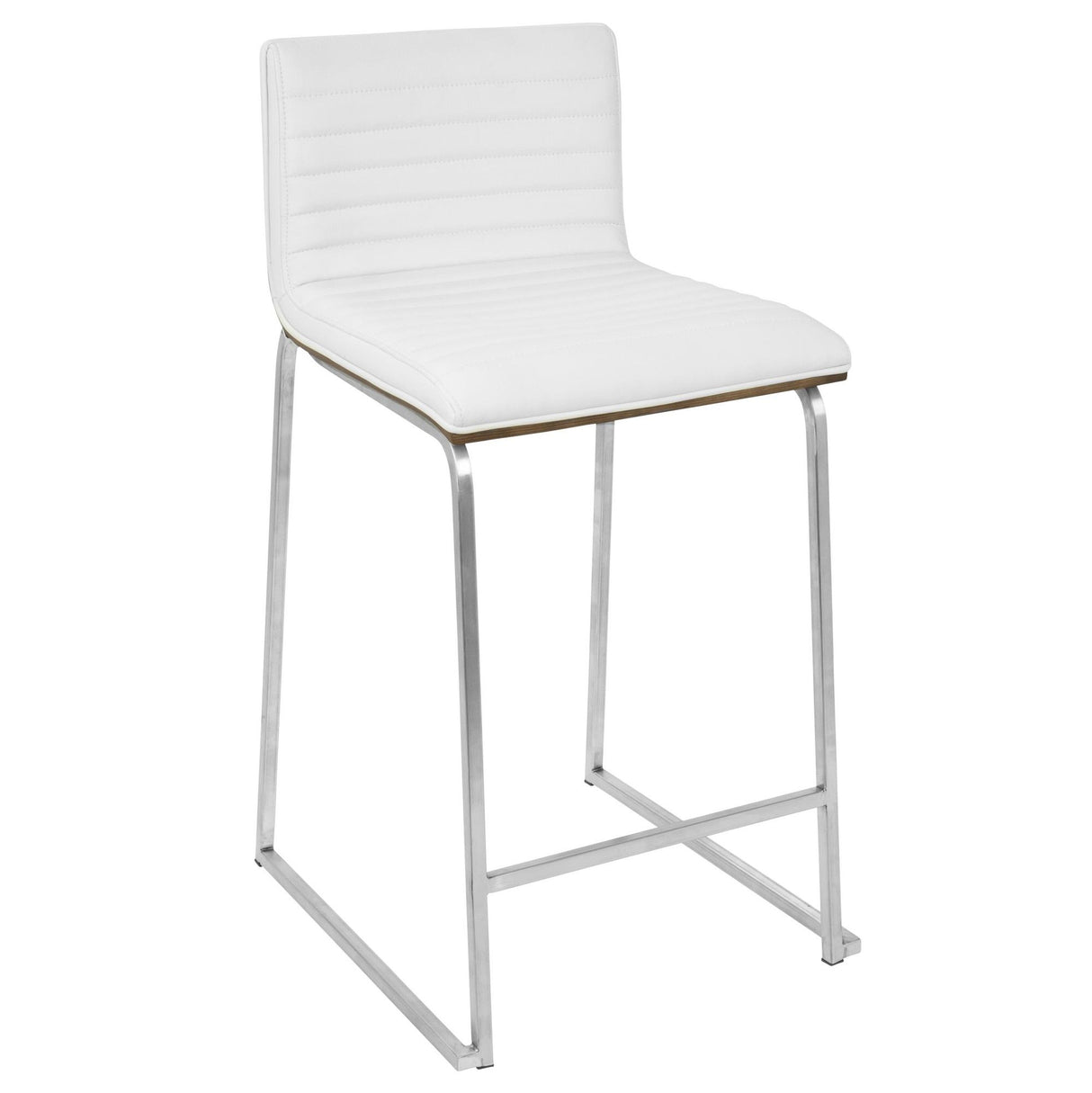 Mara - Contemporary Counter Stool (Set of 2) - Brushed Steel Frame