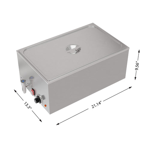 21 Qt. One-Section Electric Countertop Food Warmer With Faucet, CFW-1T.