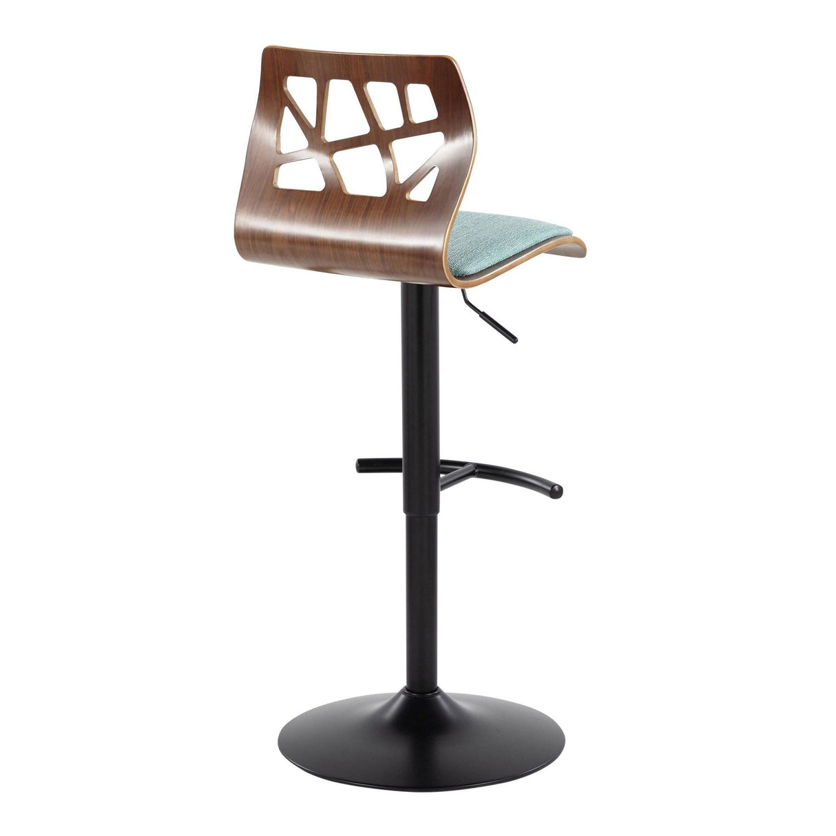 Folia - Adjustable Swivel Barstool (Set of 2) - Black Metal And Walnut Back