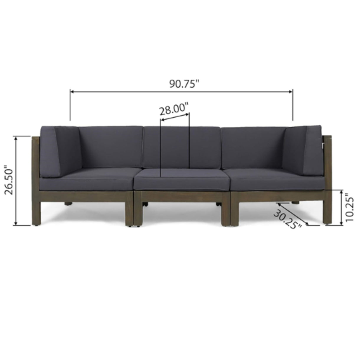 Oana - 3 Piece Sofa Set With Water Resistant Cushions